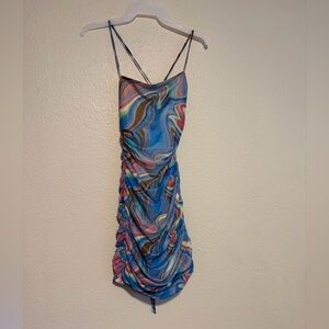 Privy Multicolor Retro Swirl Mini Dress